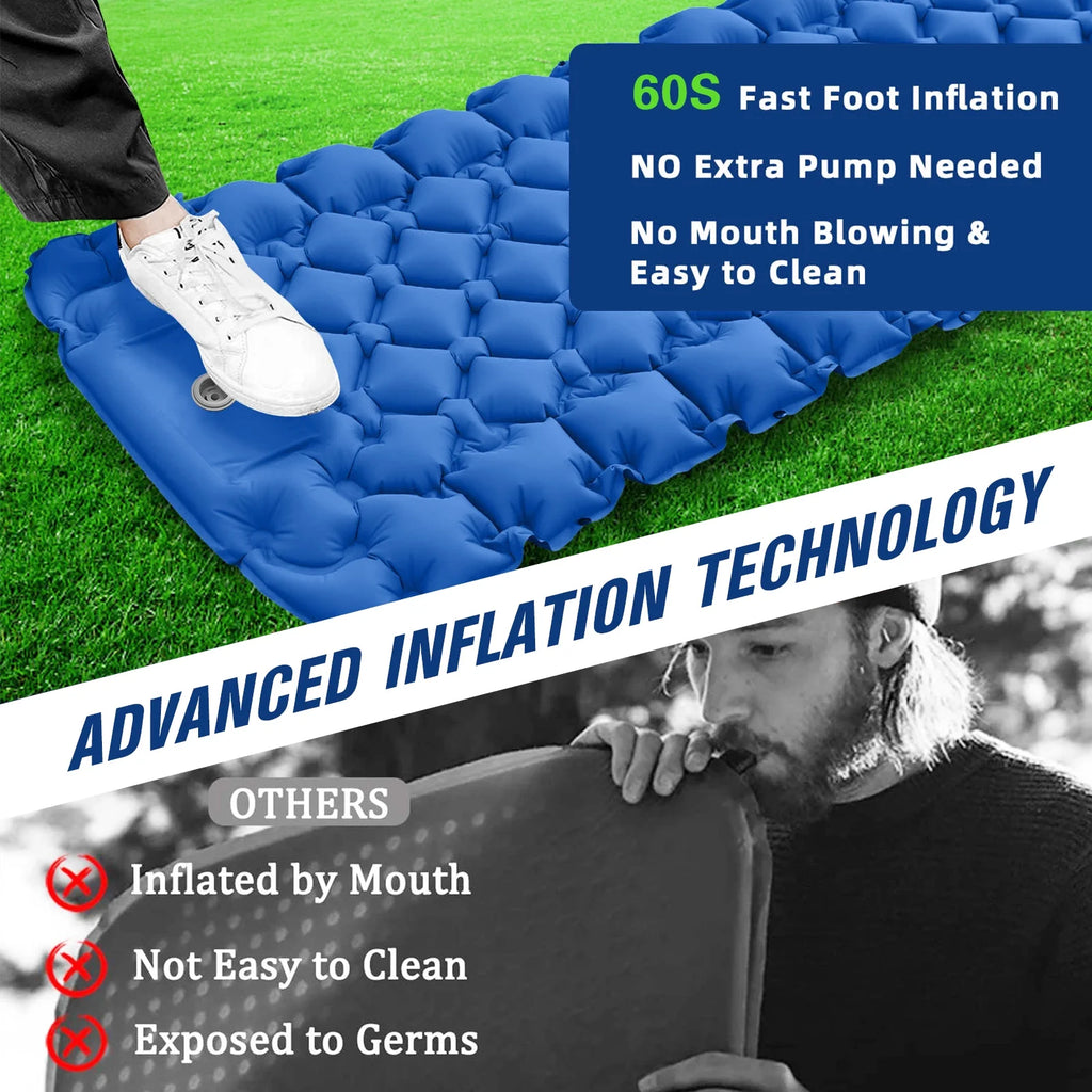 Lightweight Camping Mat with Air Pillow Waterproof Sleeping Pad E534