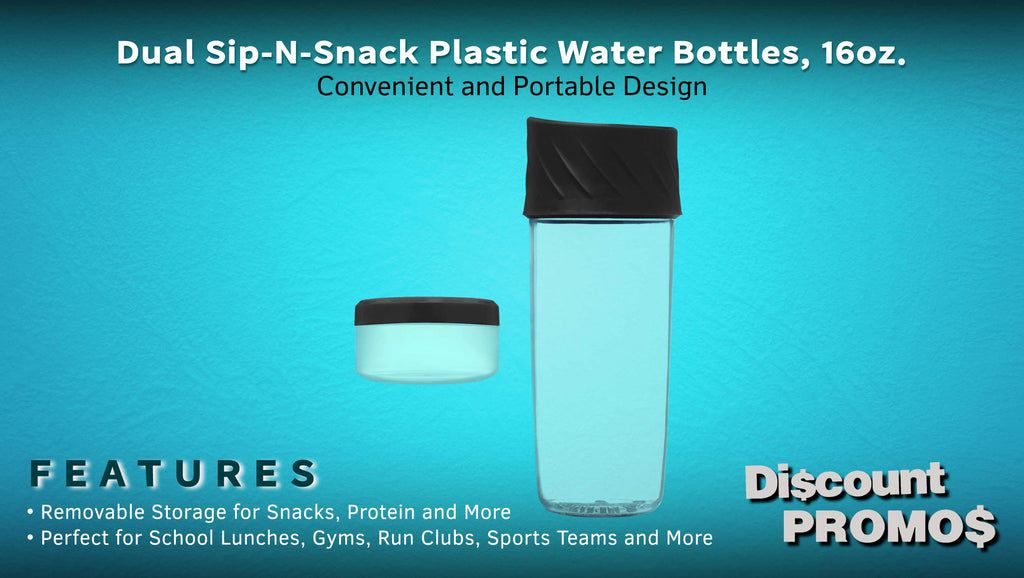 Black 16 oz Plastic Water Bottles Set of 10 J607