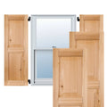 Unfinished Real Wood Pine Raised Panel Shutters Per Pair L29938