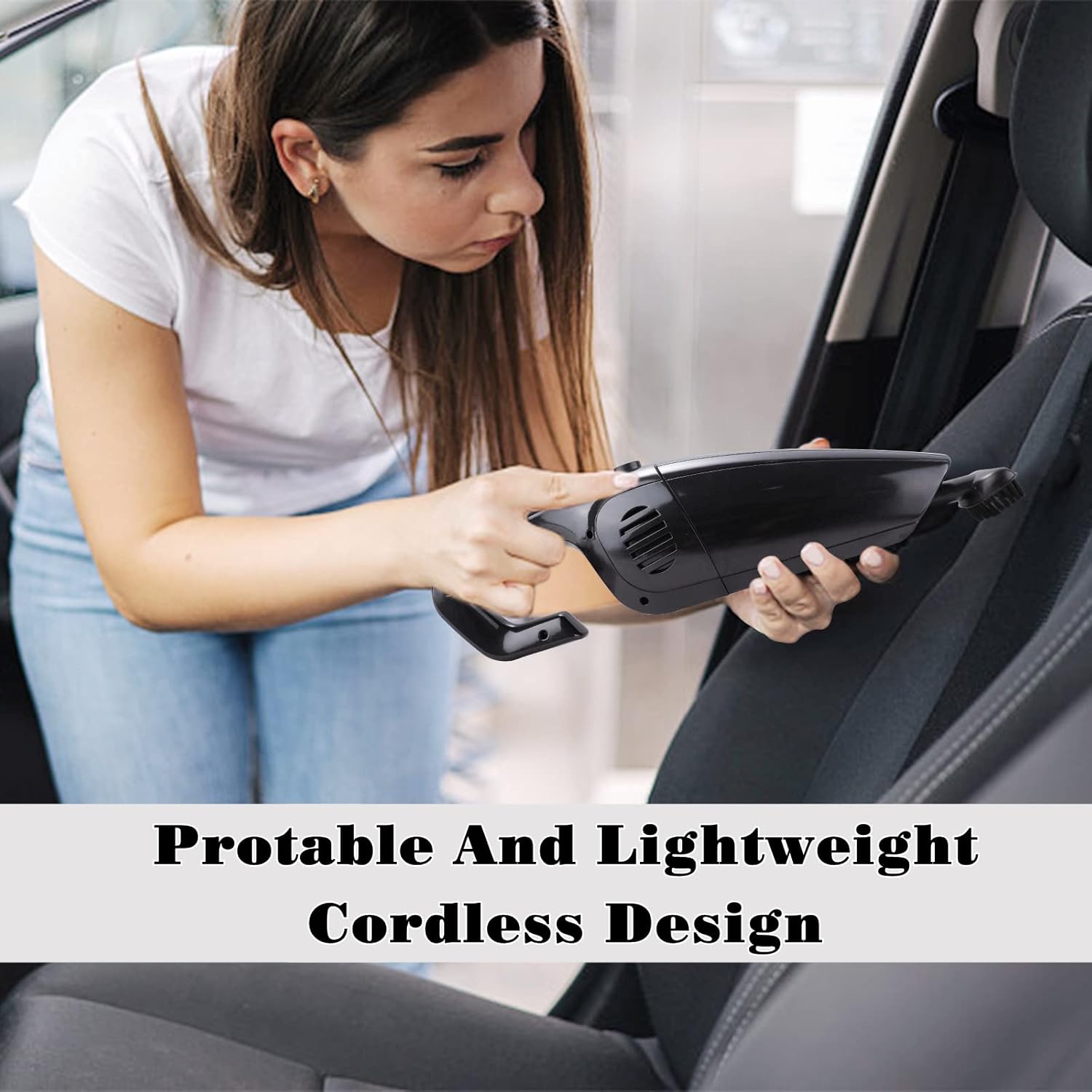 Handheld Cordless Rechargeable Car Vacuum Cleaner, 7000PA Wet Dry Mini Dust Buster, Lithium-ion, Pack of 2 H14890