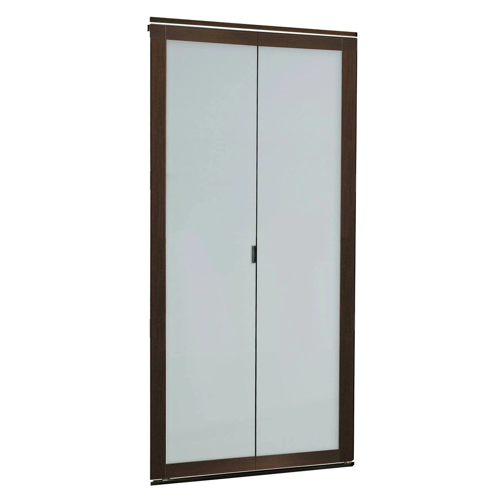 Mocha 1-Lite MDF Wood Frame Frosted Glass Interior Bi-Fold Closet Door D4162