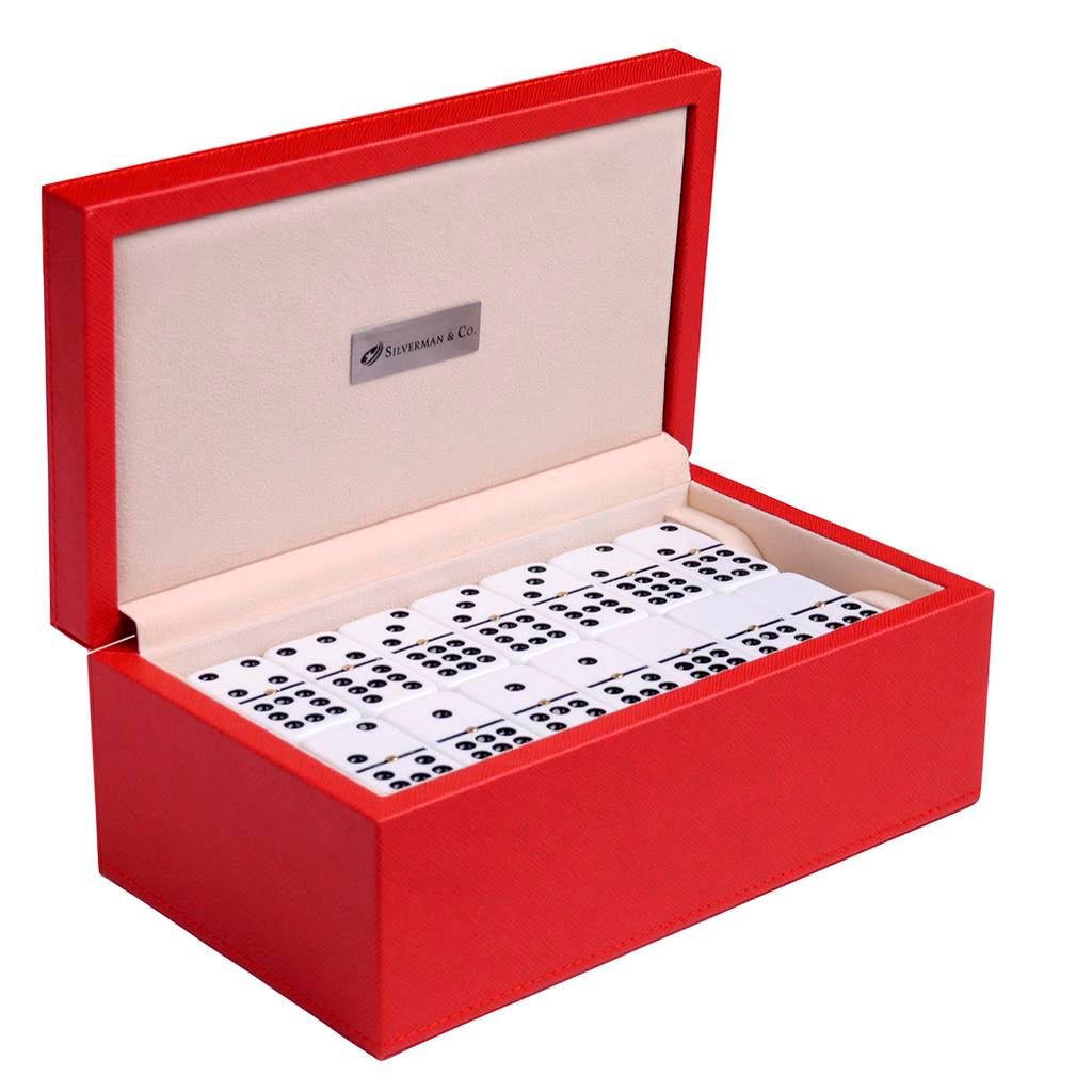 White Domino Set with Red Case U993002