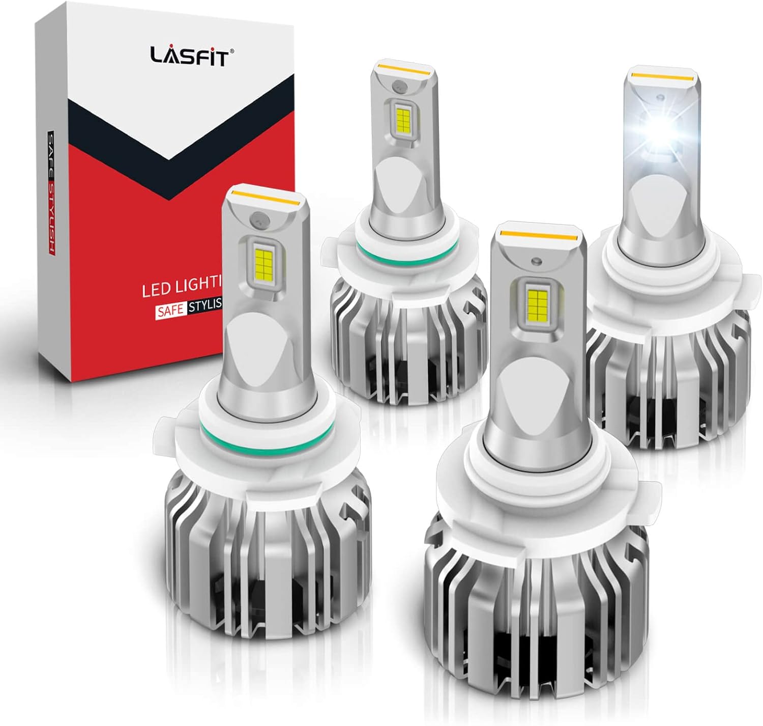 9005 9006 LED Bulbs Combo 10000 Lumens HB3 HB4 6000K Cool White Pack of 4 L78139