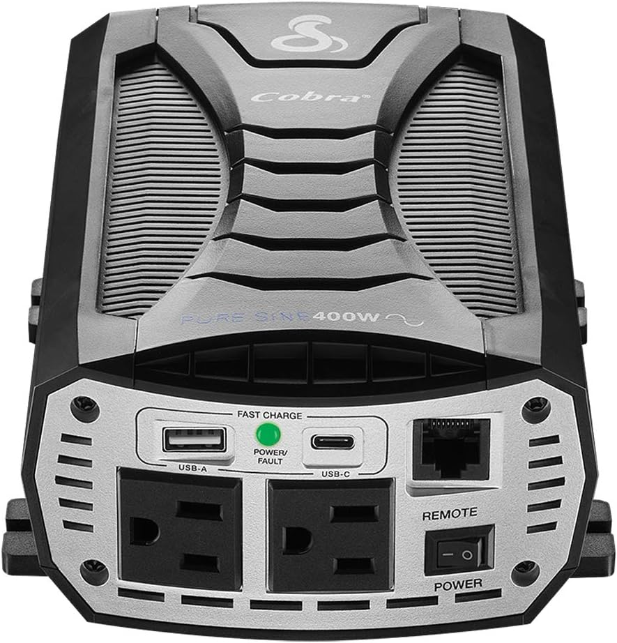 500W Portable Car Power Inverter with 2 AC Outlets and USB Ports R650298