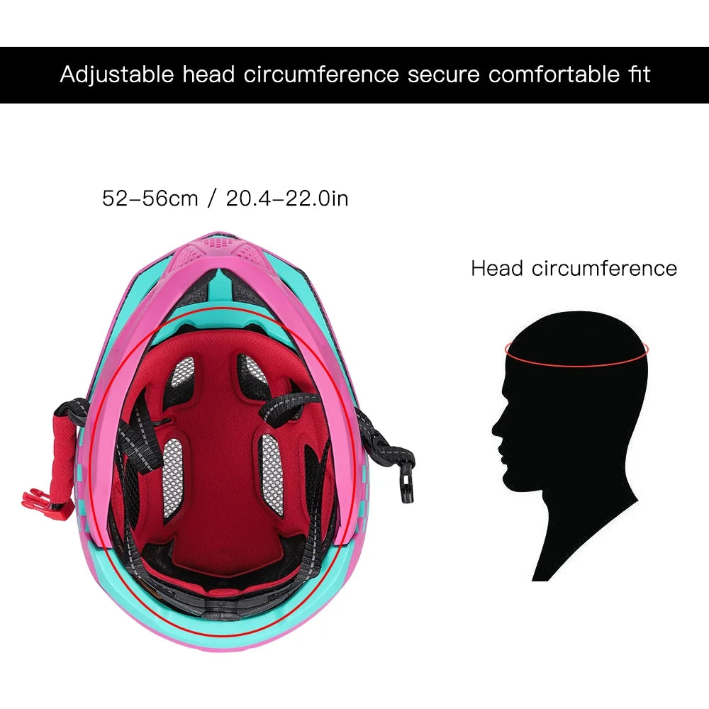 Kid Bike Full Face Helmet with Taillight and Detachable Chin Guard V1932