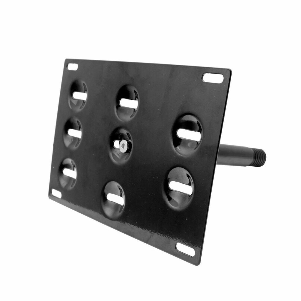 Black No Drill Tow Hook License Plate Mounting Bracket Adapter Kit K445
