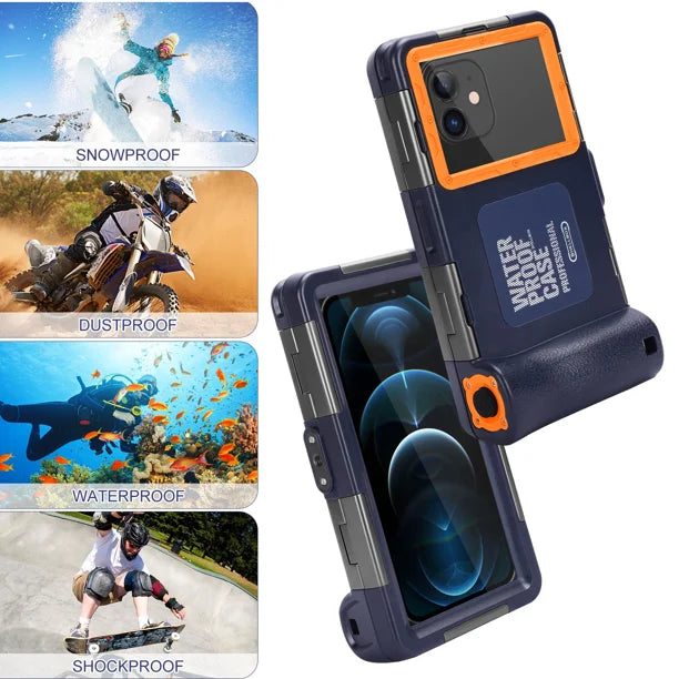 Waterproof Protective Case for Phones Up to 6.9 Inch with Lanyard R2057
