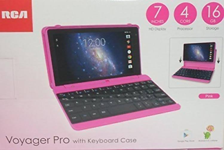 Pink 16 GB Android 5.0 Tablet with Keyboard and Case Q872792