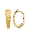 14K Yellow Gold Leverback Hoop Earrings J37089