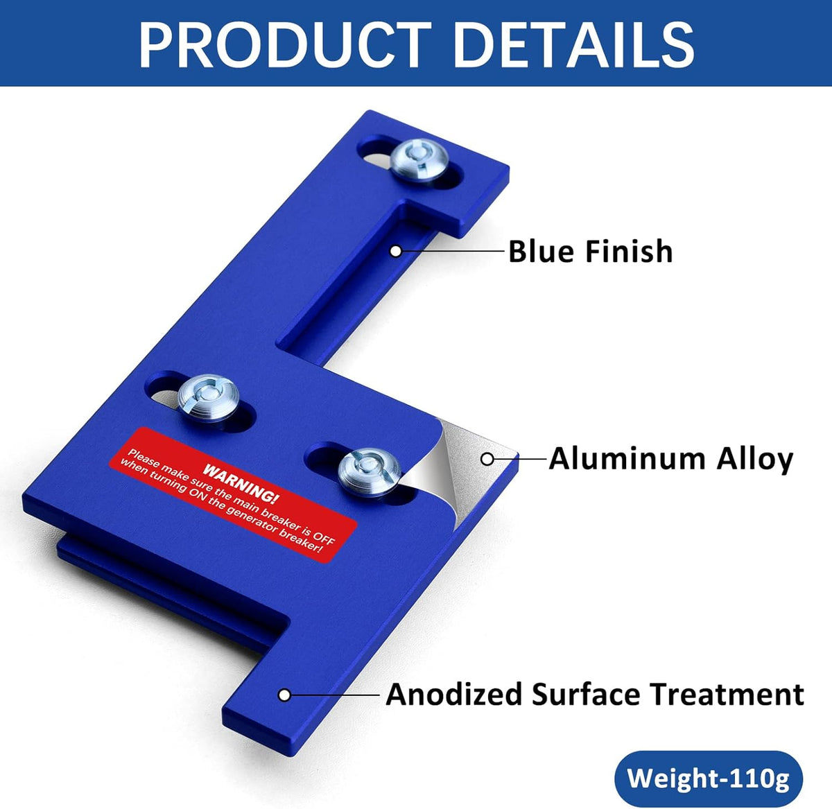 Generator Interlock Kit for General Electric Vertical 150 or 200 Amp Main Panels, Blue, Pack of 2 T3848