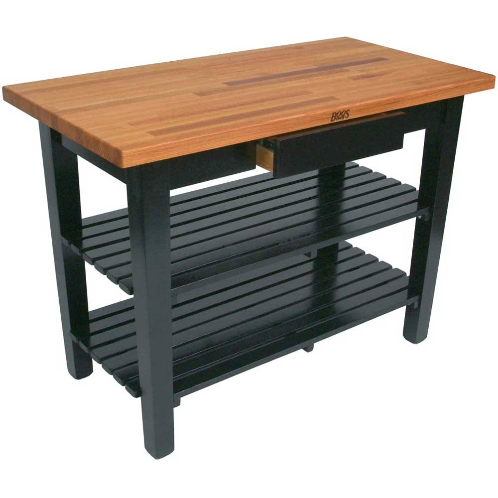 36x22 Alabaster Oak Table with Shelf and Casters O6564