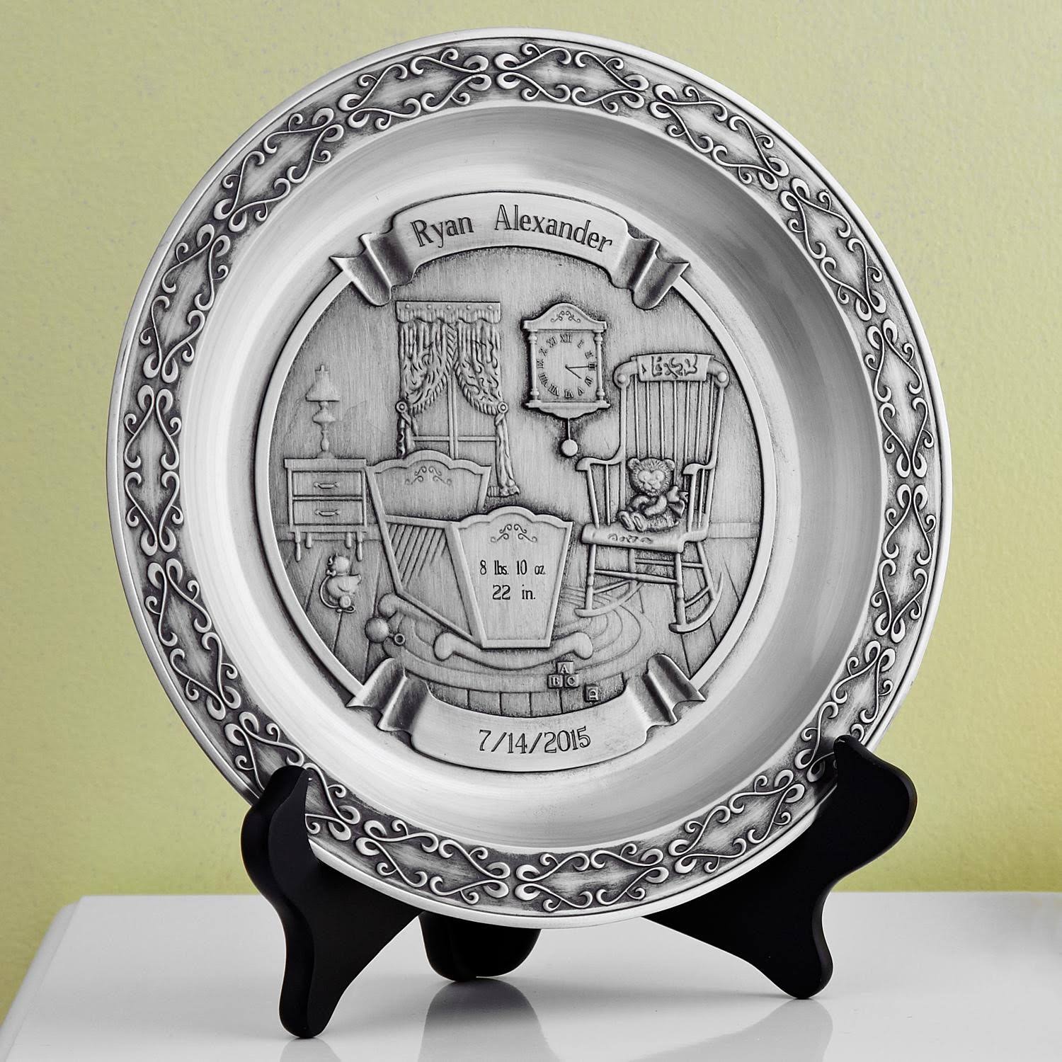 Pewter Baby Plate F85756