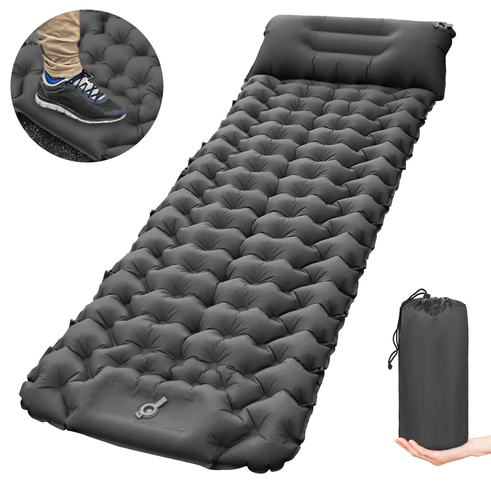Ultralight Inflatable Camping Sleeping Pad with Built-in Pump N4261
