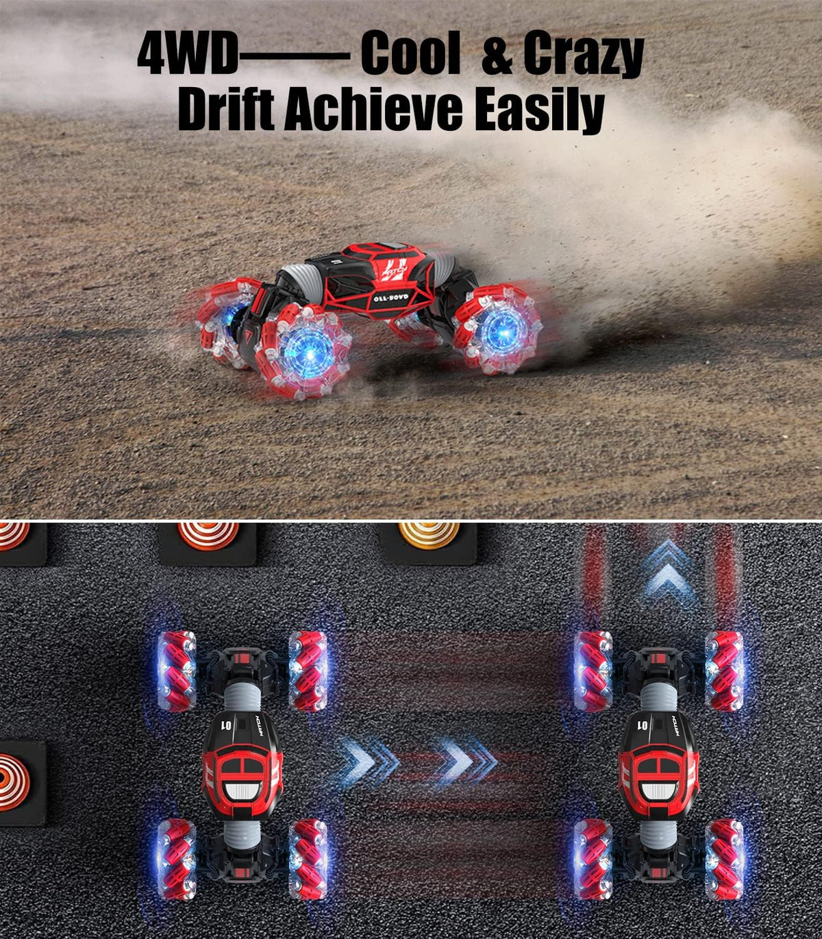 4WD Remote Control Stunt Car with 2 Rechargeable Batteries D294