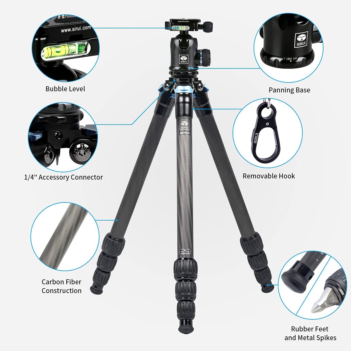 Carbon Fiber Tripod with K20X Head Quick Release Plate J81135