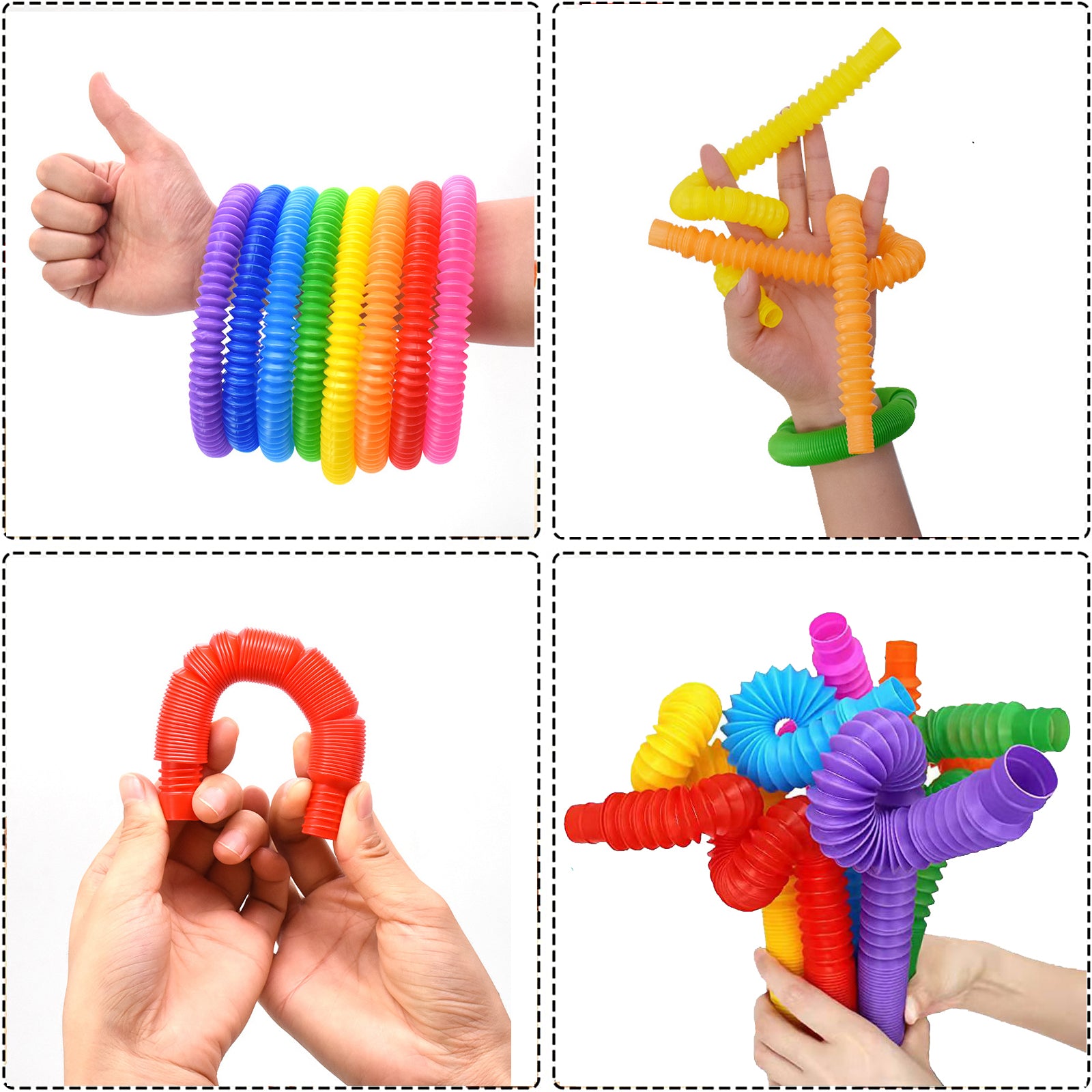 28 Pcs Pop Tubes Fidget Toys Sensory Toys Party Favors M79098