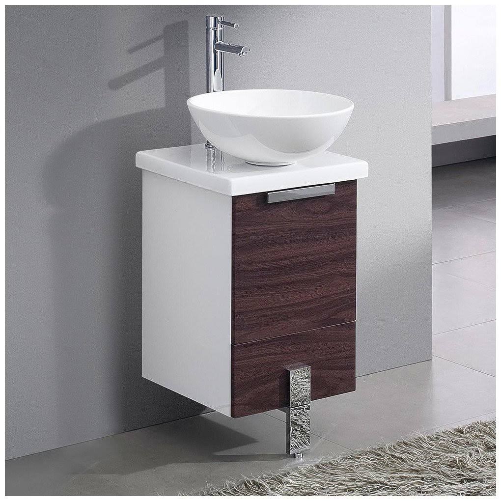 16x22 Dark Walnut Bathroom Cabinet with Top and Vessel Sink A868608