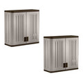 4 Cubic Feet Resin Single Shelf Garage Wall Storage Cabinet (2 Pack) Z95344