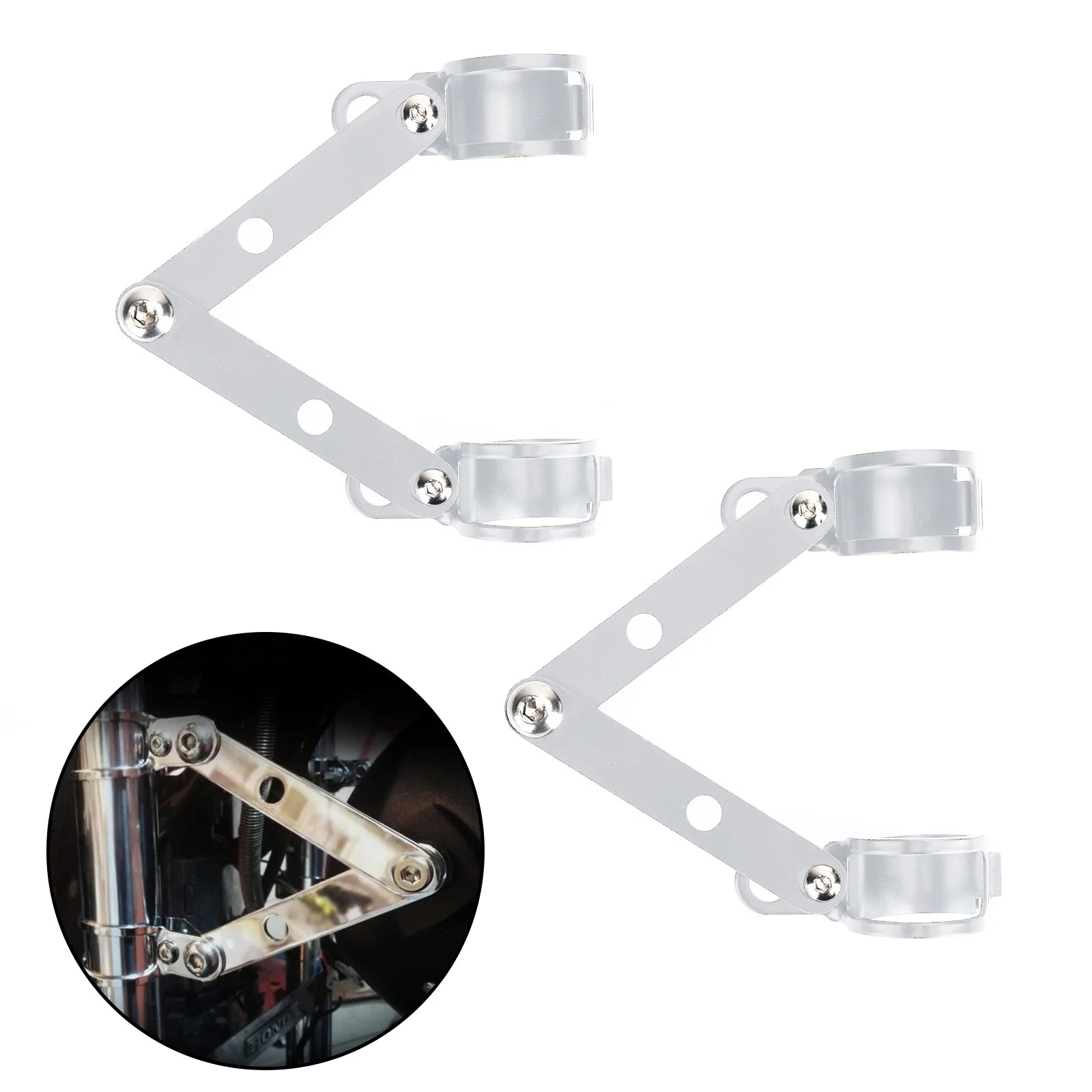 Chrome Motorcycle Headlight Mount Bracket Adapter K25089