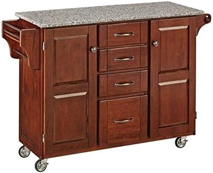Granite Top Kitchen Cart in Cherry T423