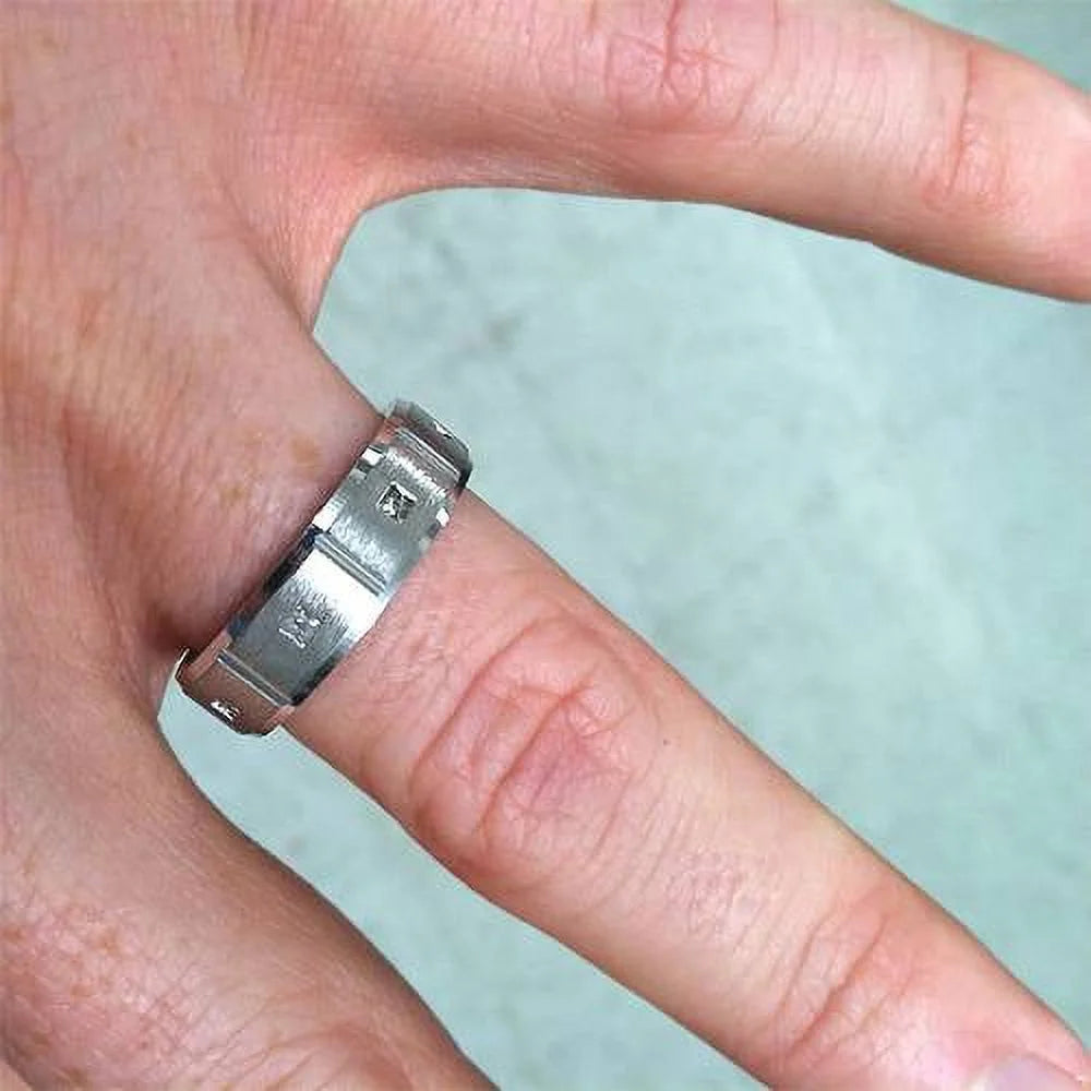 Princess Cut Diamond White Gold Wedding Ring Band F254