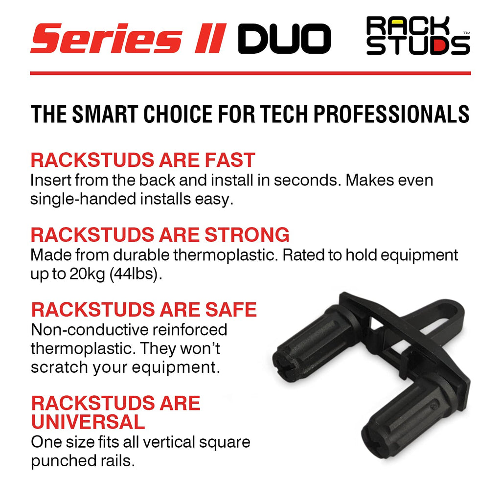 1RU 19 Rack Mount Solution with Square Punched Vertical Rails, 50-Pack X2545