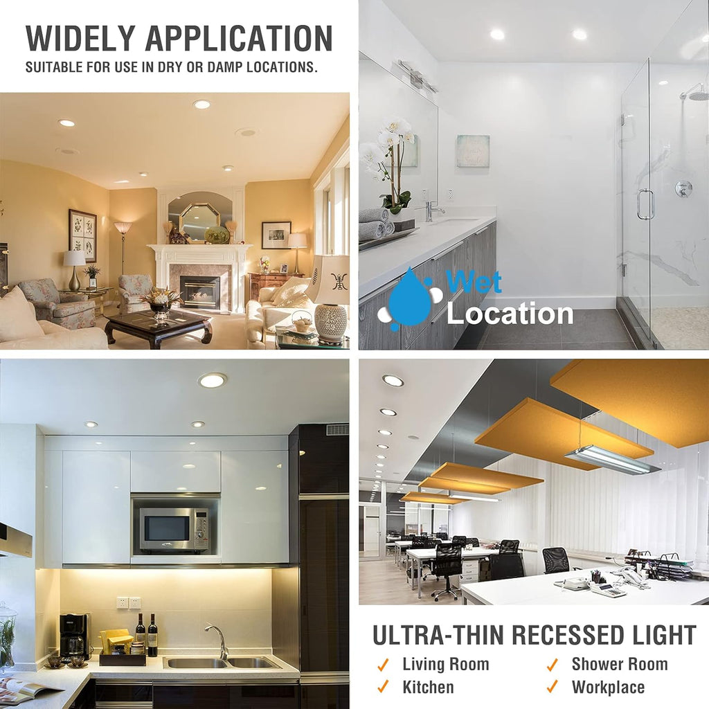 12 Pack 4 Inch 5CCT Dimmable LED Recessed Light with Junction Box L672