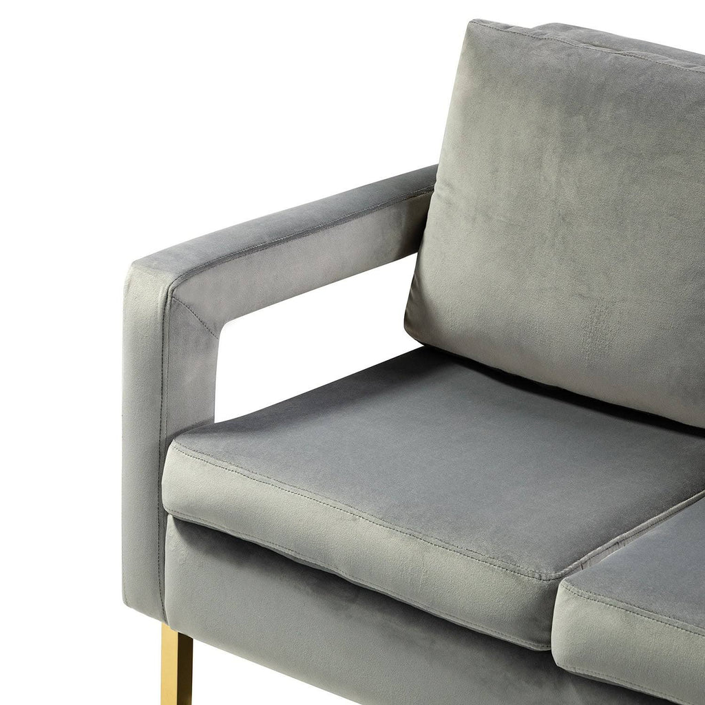 Green 50x22 Loveseat with Gold Metal Legs B374
