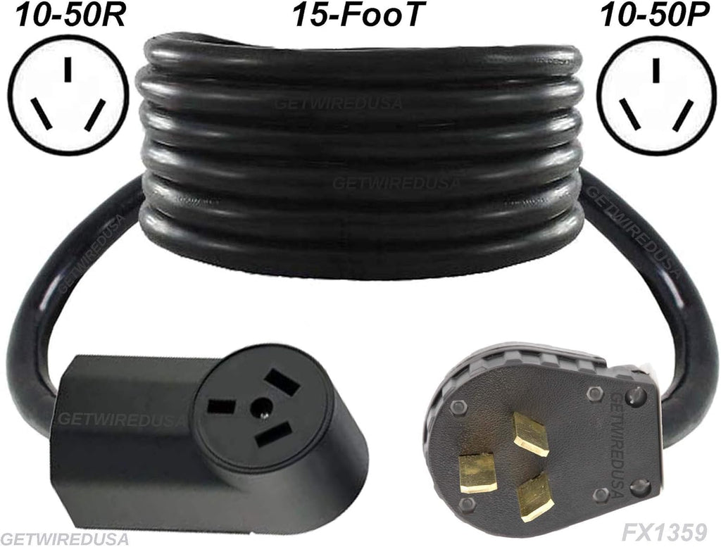 15-FT 10/3 10AWG Extension Cord 10-50P to 10-50R A4645
