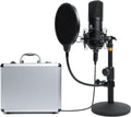 USB Microphone Kit 192KHZ/24BIT with Aluminum Organizer Storage Case, Cardioid Mic, Pack of 2 K5625