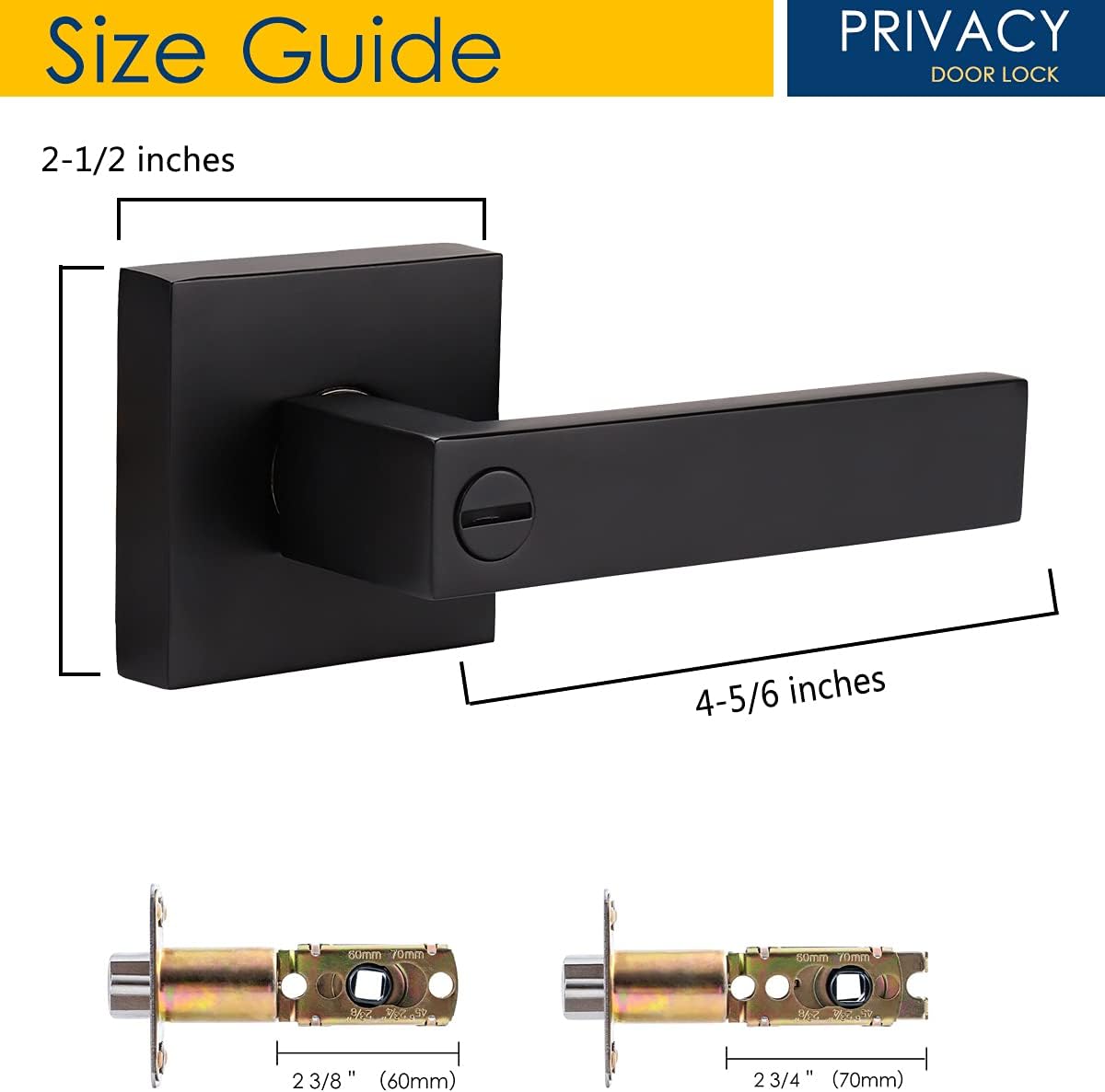 Matte Black Privacy Door Lever with Lock D4582