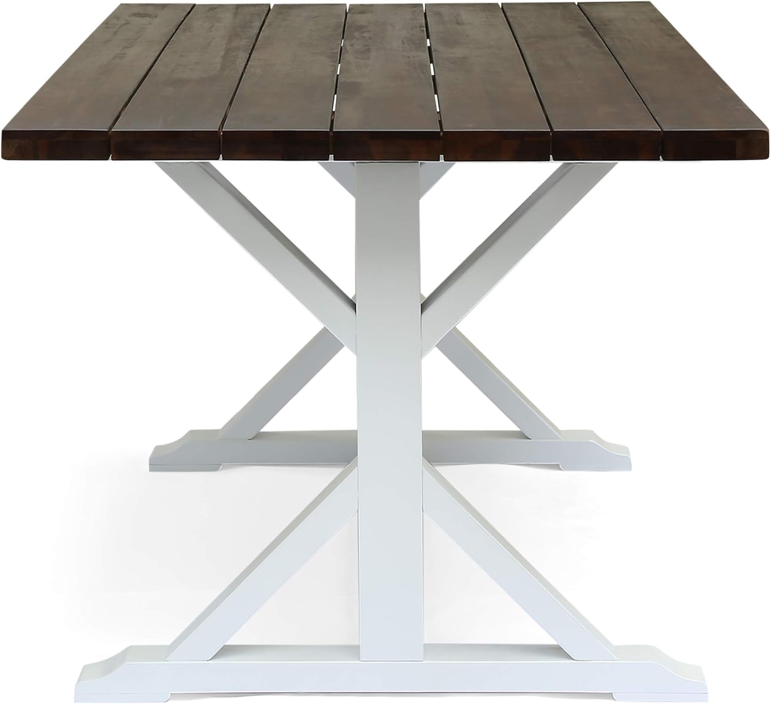 Dark Brown Acacia Wood Dining Table K198