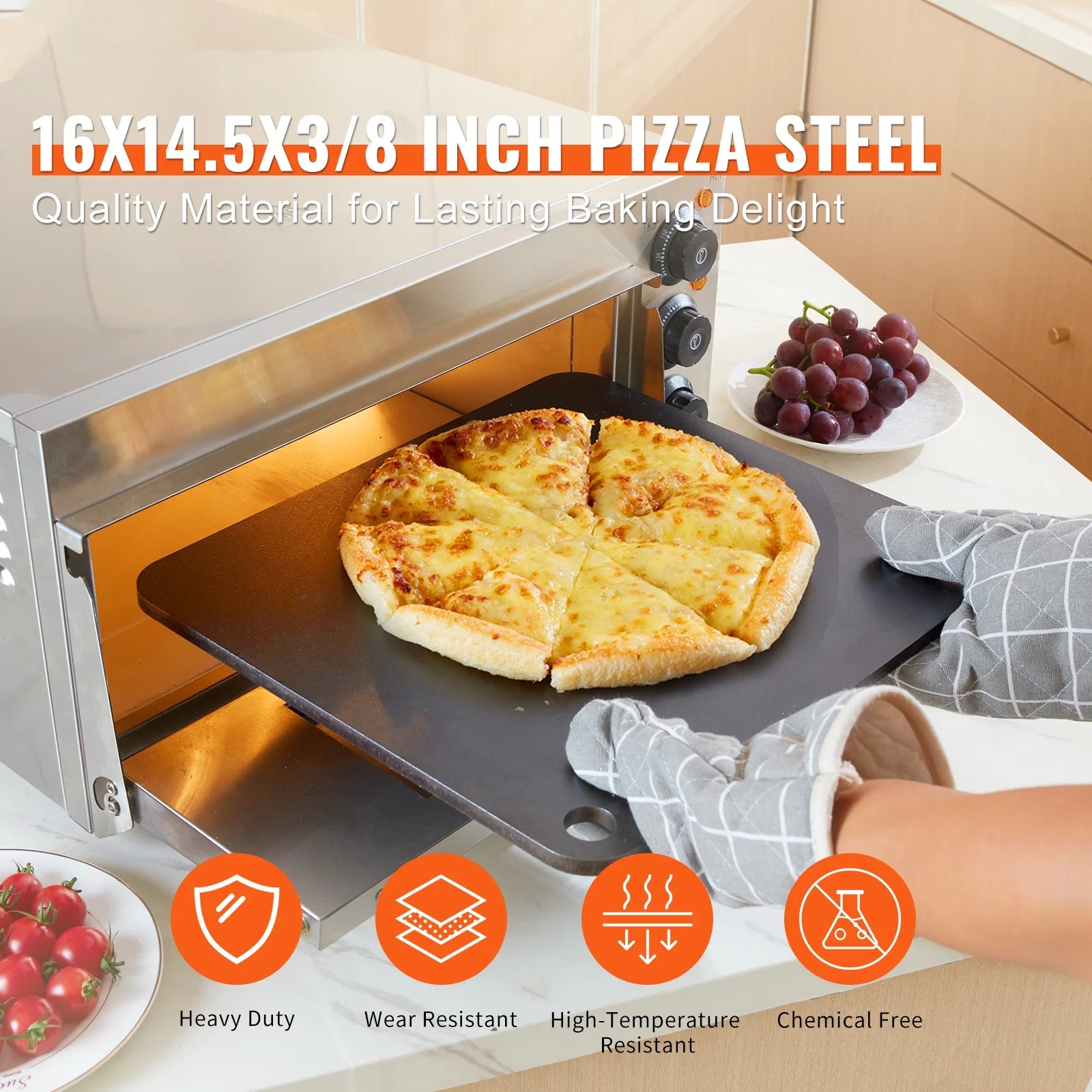16"x14.5" Pre-Seasoned Carbon Steel Pizza Baking Sheet H990