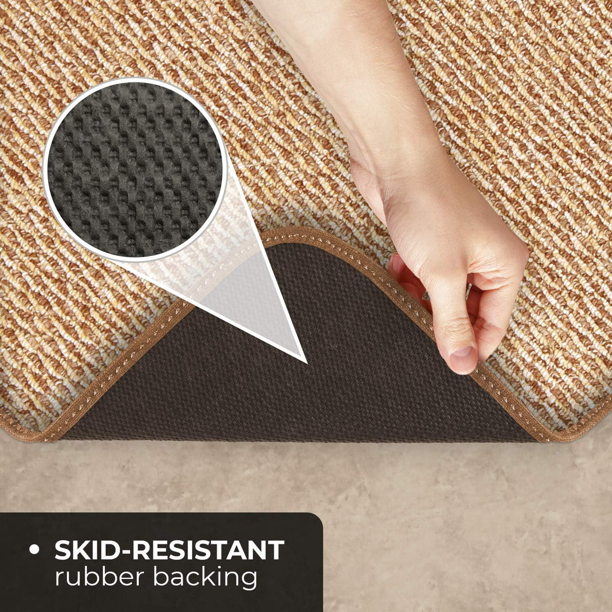 Skid-Resistant Carpet Runner - Praline Brown - 10 Feet X 27 Inches Y84075