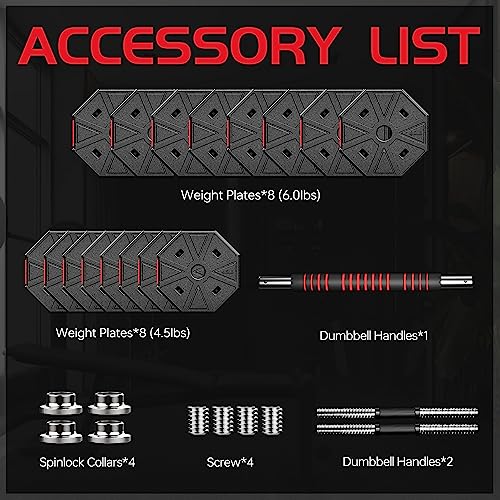 44Lbs 66Lbs 88Lbs 3 in 1 Adjustable Weights Dumbbells Barbell Set S874