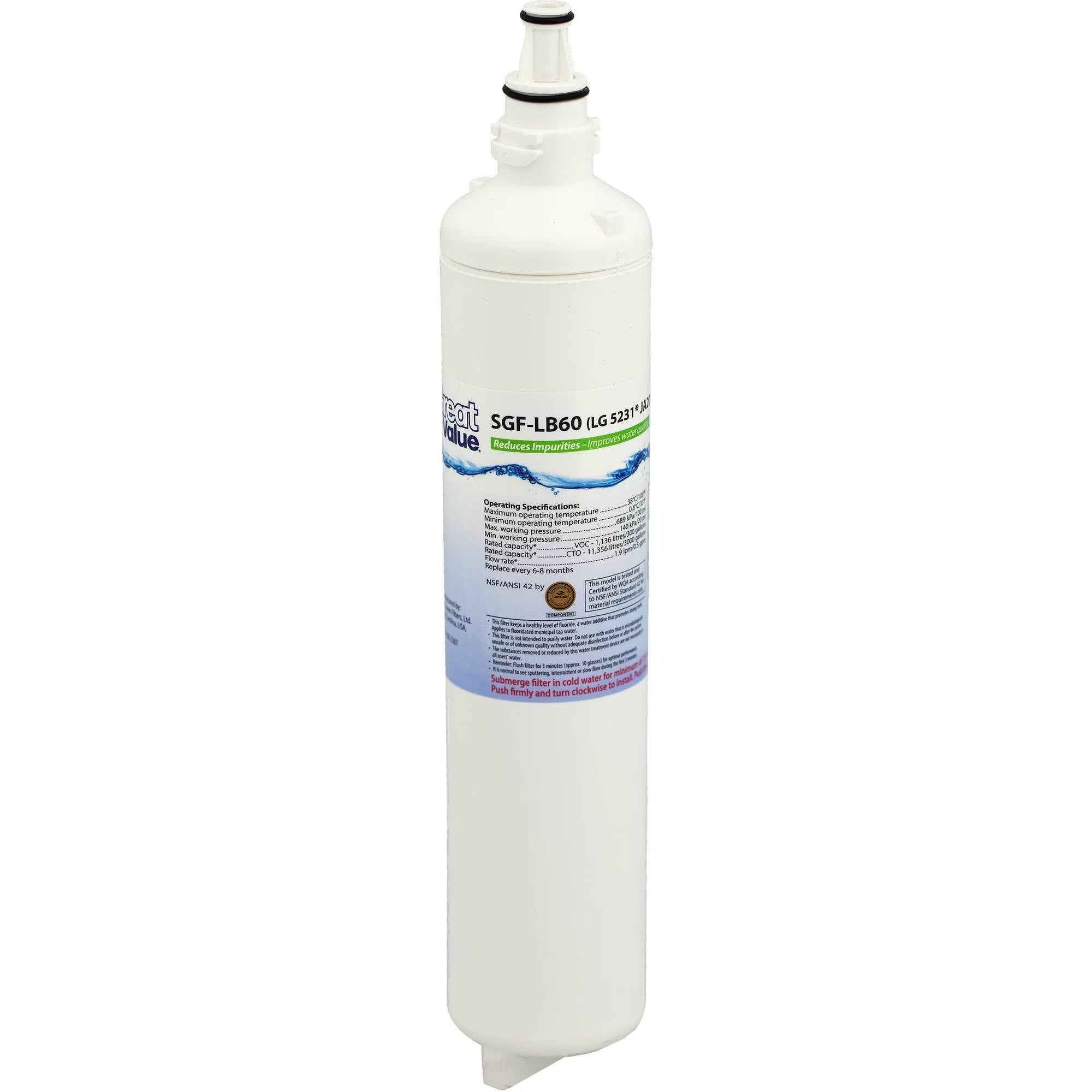 Replacement Water Filter for LG, 1 Pack C862