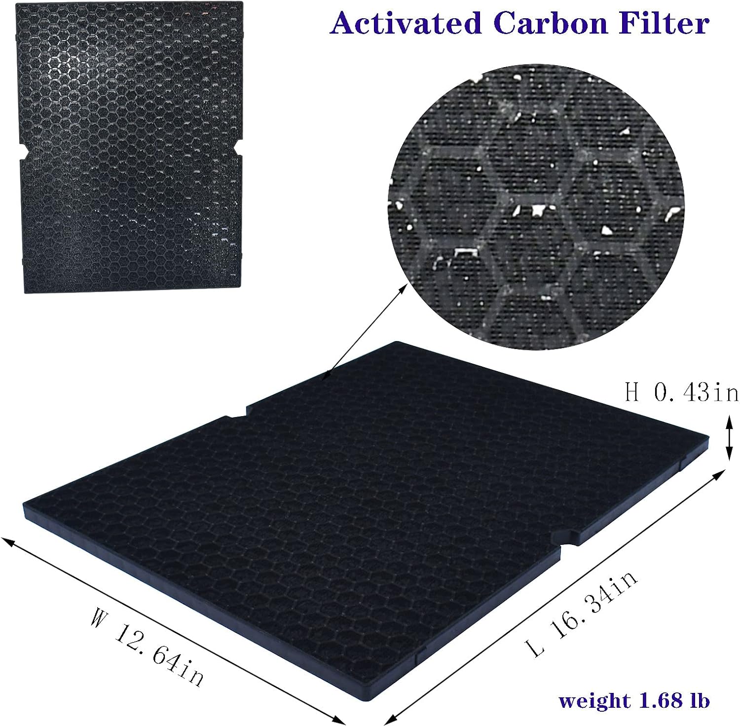 2 Pack Replacement HEPA Filter and Activated Carbon Filter for Air Purifier J56840