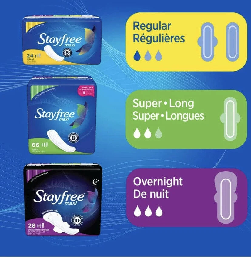 Overnight Maxi Pads With Wings 28 Each (Pack of 3) E2967