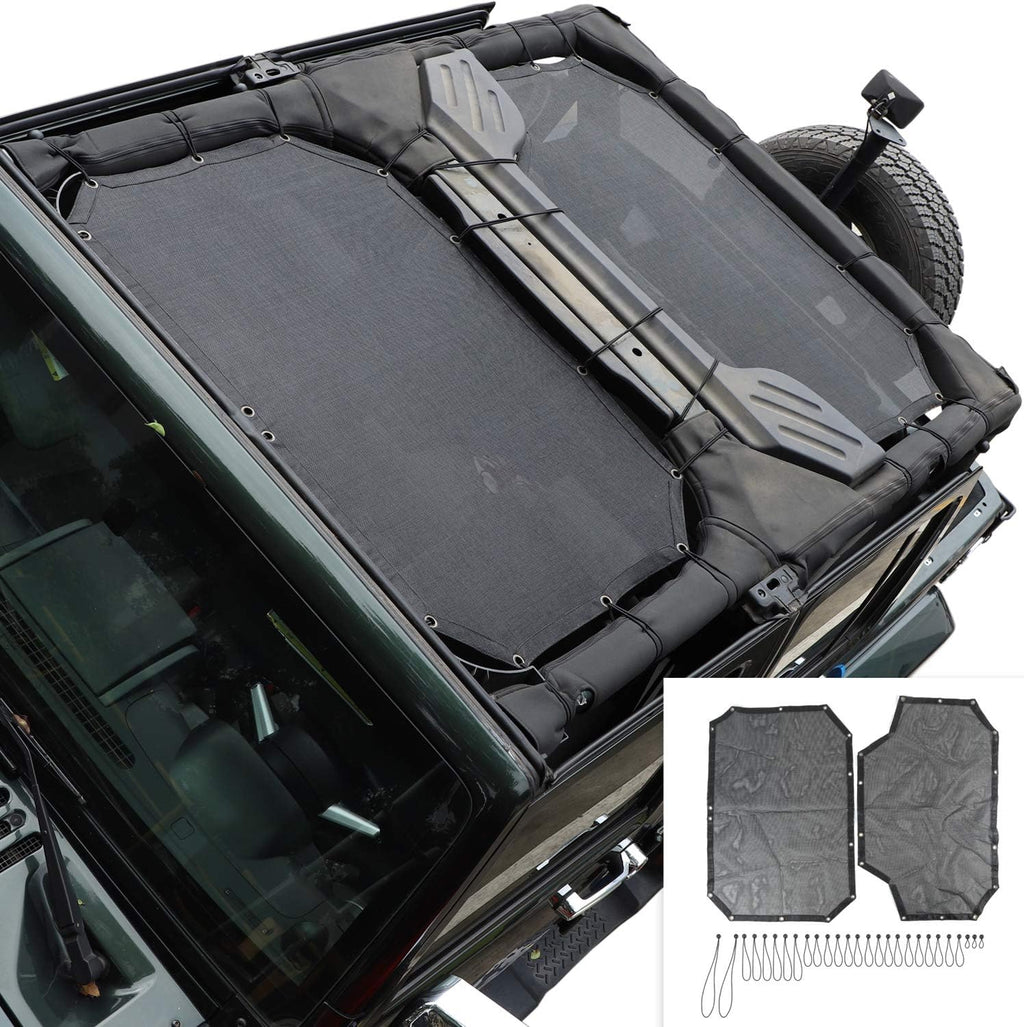 Jeep Wrangler JK Unlimited 4 Door Front & Rear 2 Piece Sun Shade Mesh O256882