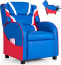 Blue Ergonomic Leather Recliner Chair with Footrest L47564