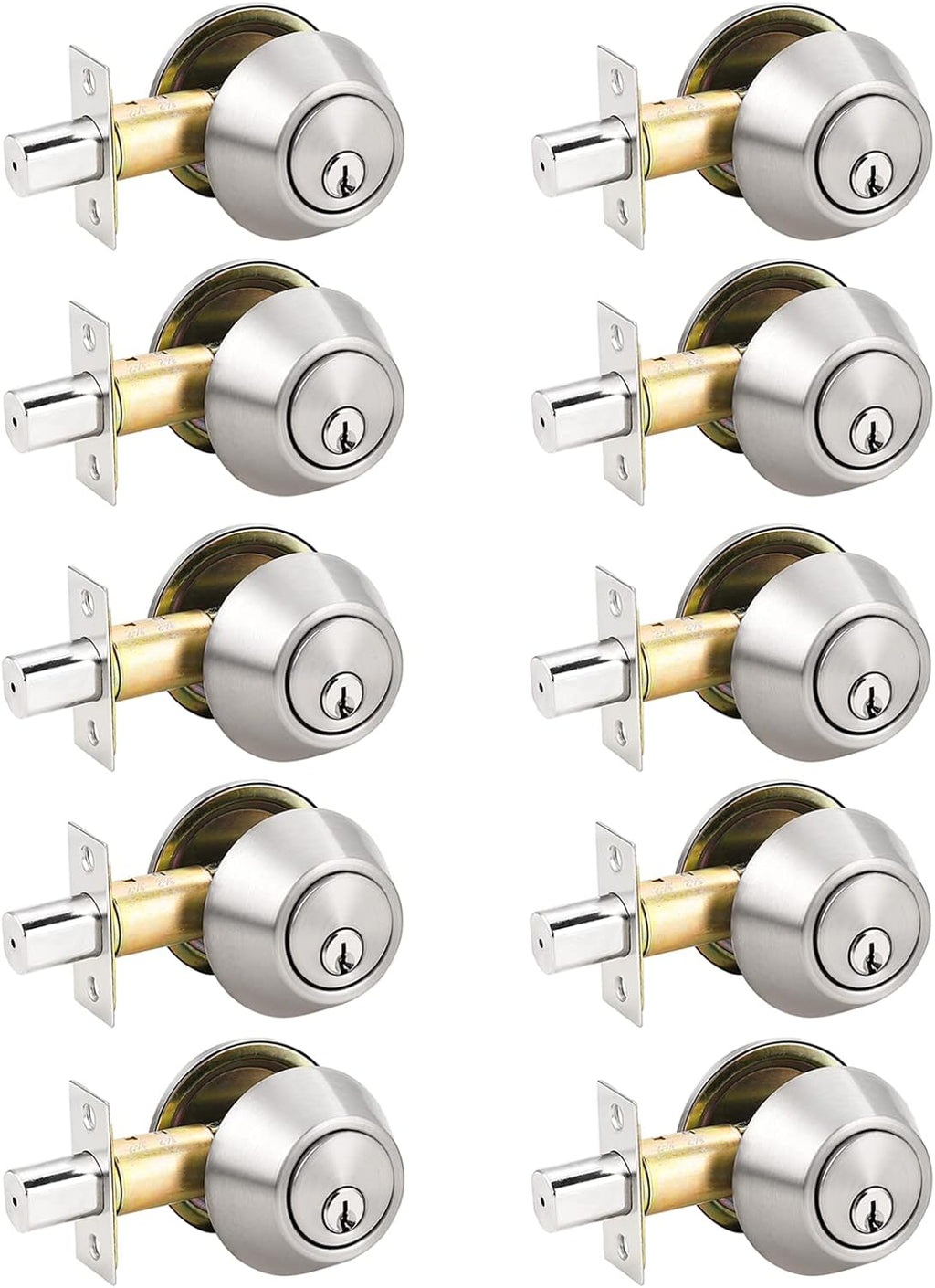 5 Pack Oil Rubbed Bronze Single Cylinder Deadbolts with 3 Keys T1460
