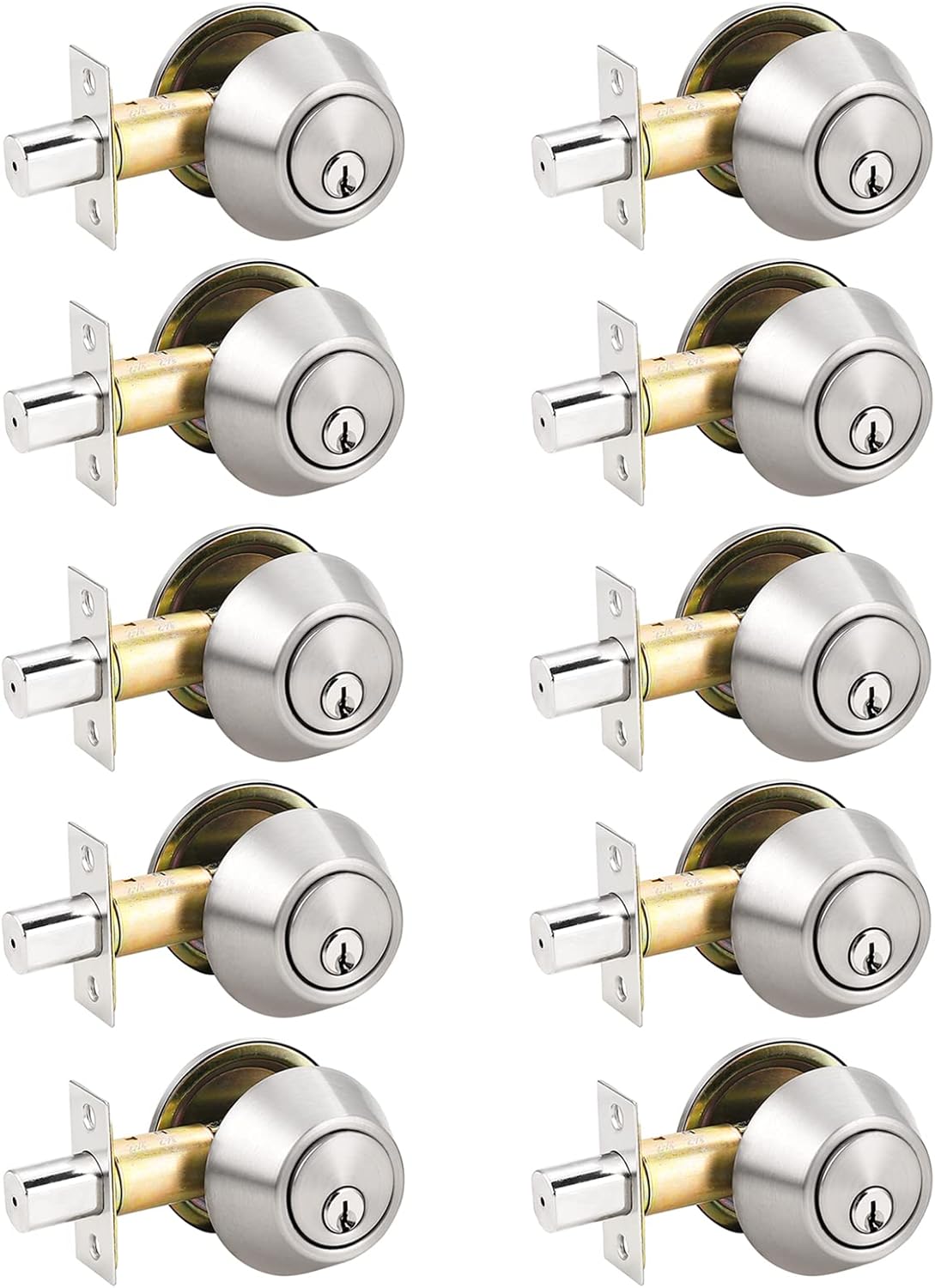5 Pack Oil Rubbed Bronze Single Cylinder Deadbolts with 3 Keys T1460