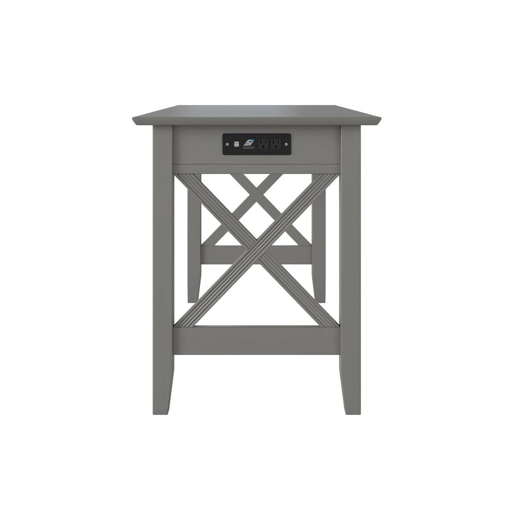 Grey Drawer Desk with Charger Station H97509