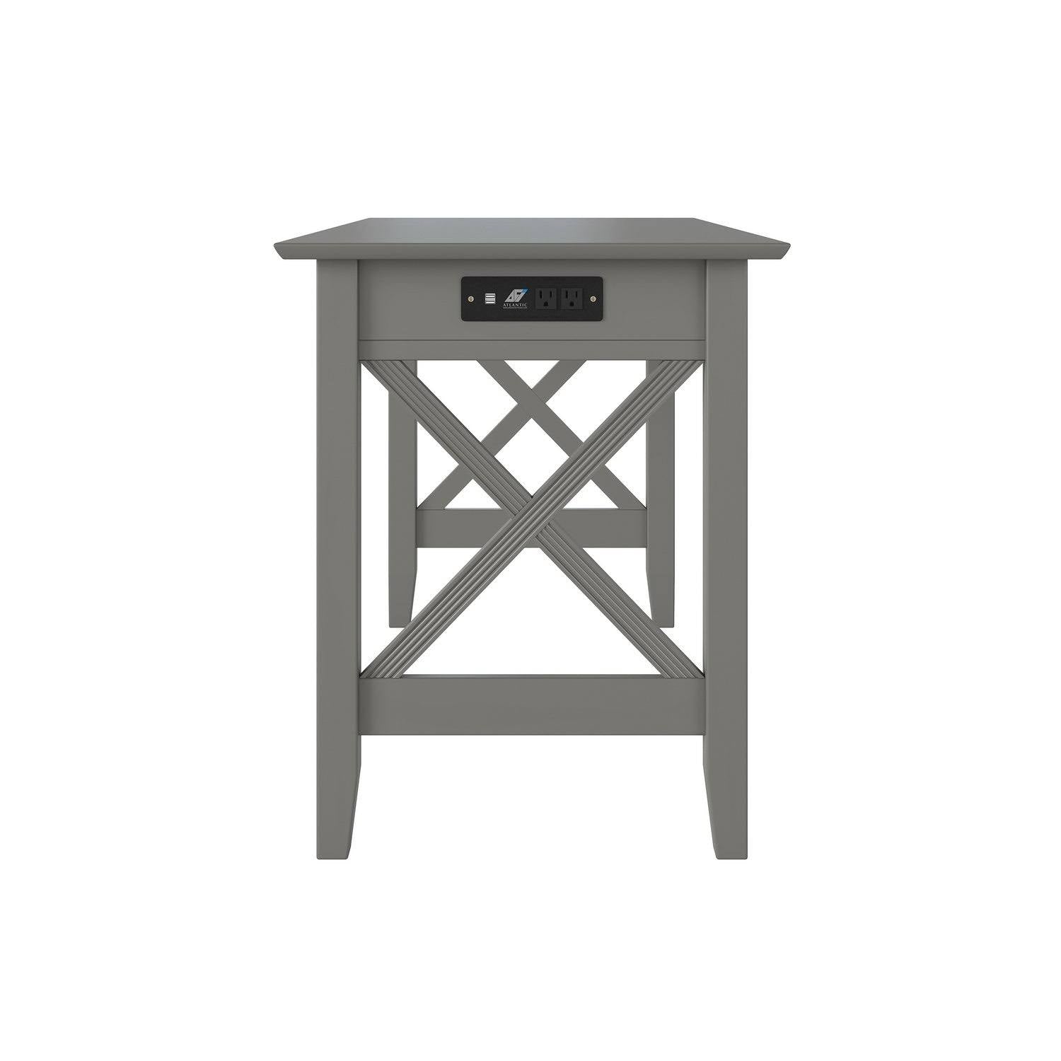 Grey Drawer Desk with Charger Station H97509