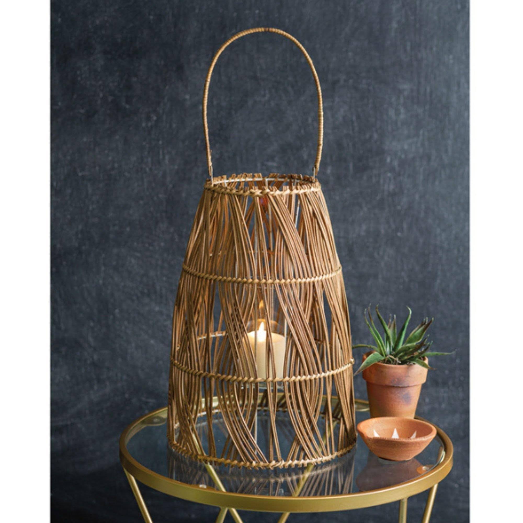 Rattan Candle Lantern M2169