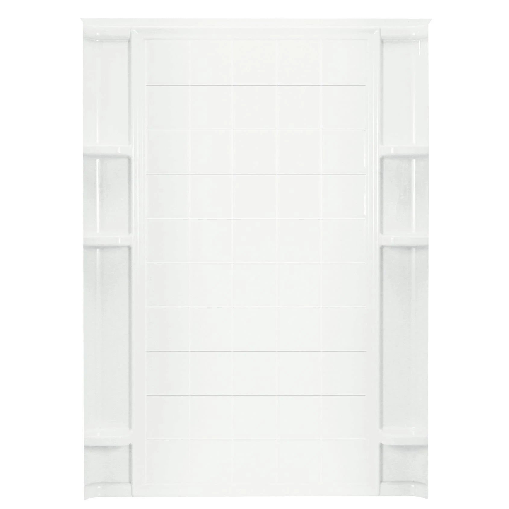 White Tile Alcove Shower End Wall Set X992744