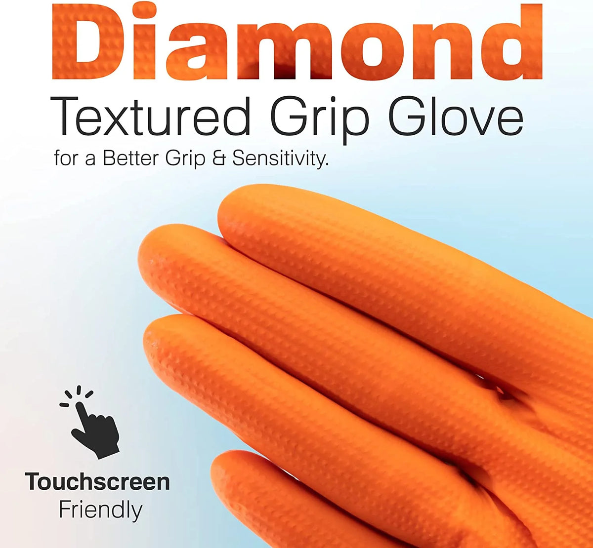 Orange Nitrile Disposable Gloves, Large, 100 Count per Box K445