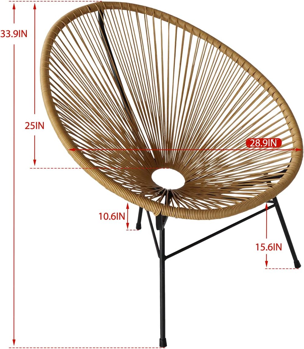 Set of 2 All-Weather Acapulco Chair with Flexible Rope and Heavy Duty Frame H5245
