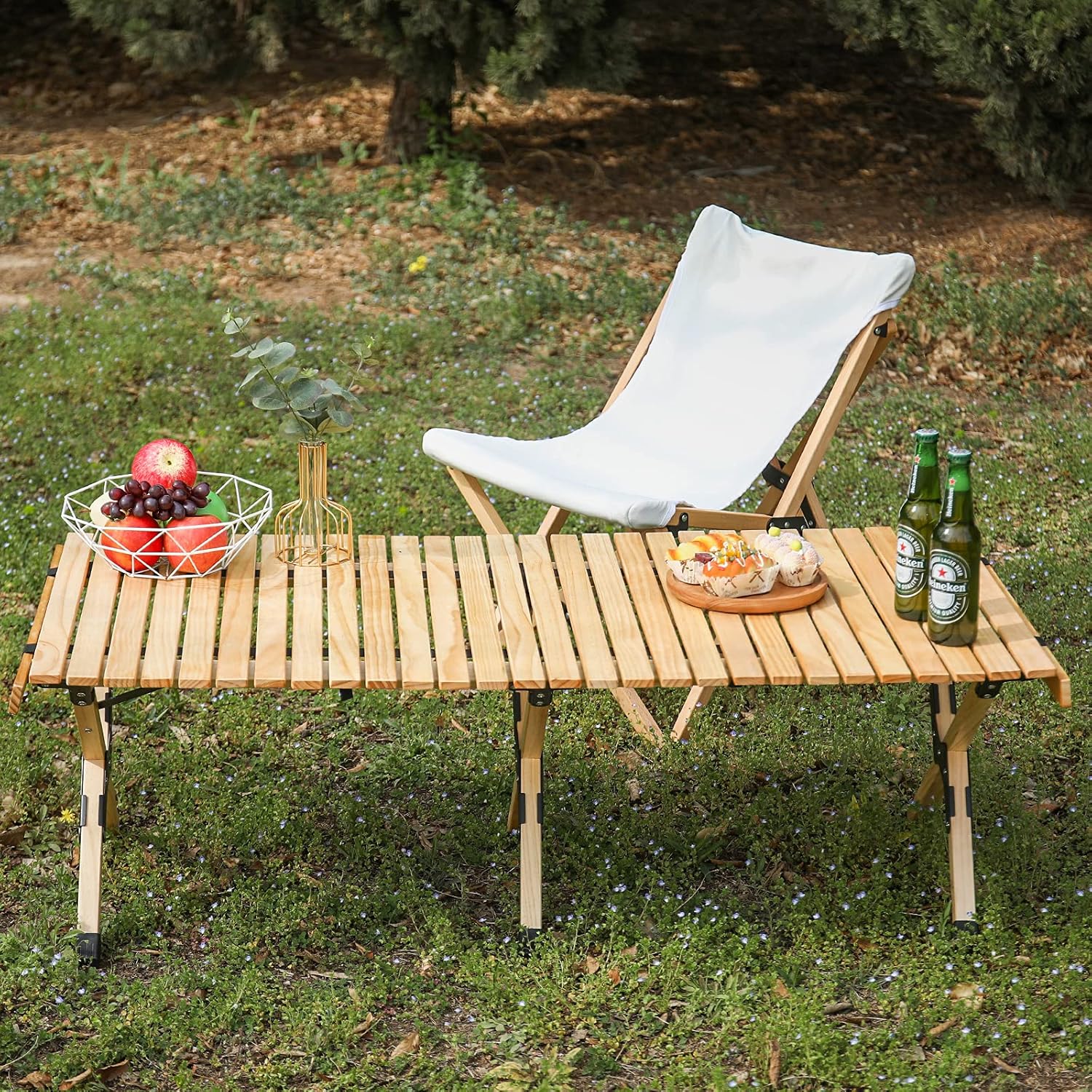 Portable Wooden Folding Picnic Table with Carry Bag E798