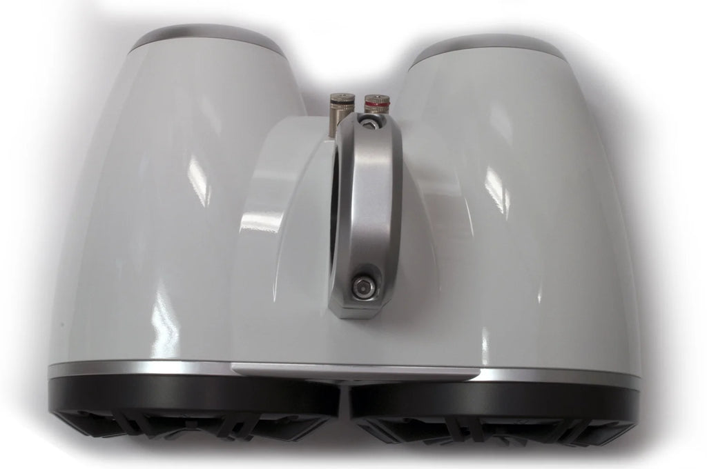 White Dual Wake Tower System with Charcoal 6.5" Marine RGB LED Speakers C642705